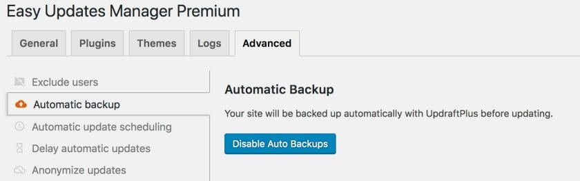 EUM With Backups Enabled