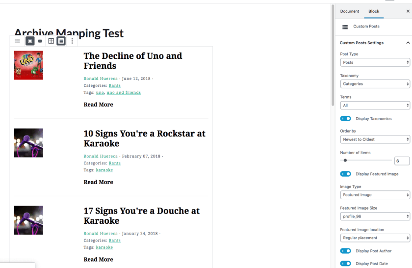 Gutenberg Block Screenshot
