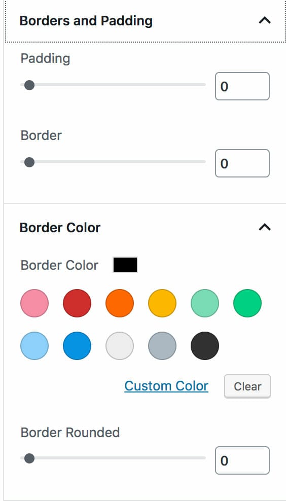 Custom Post Types Block Border, Padding, and Background Options
