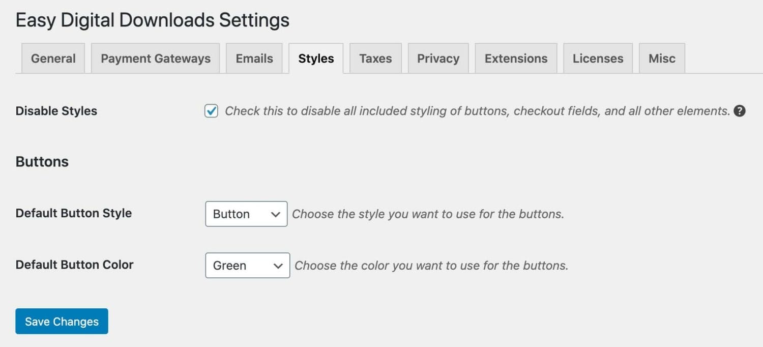 Disable Styles for Easy Digital Downloads