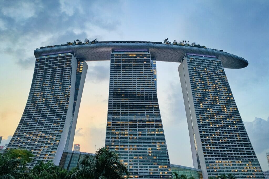 low angle view of Marina Bay Sands at Singapore