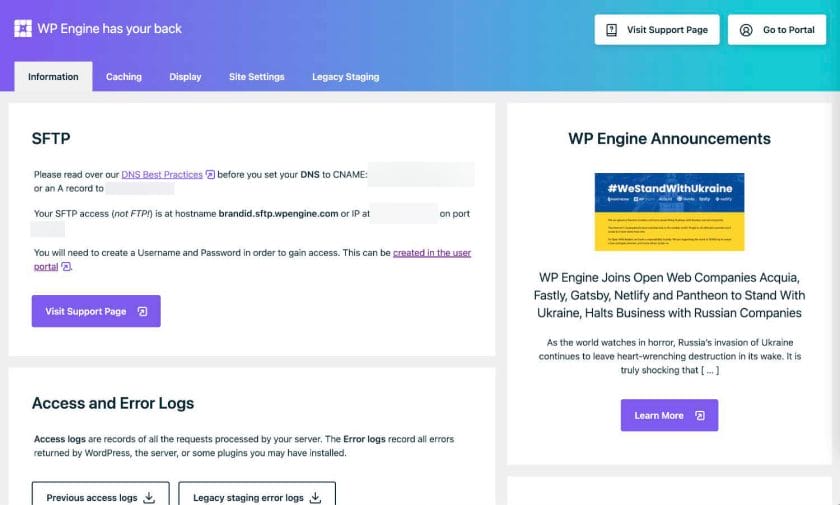 WP Engine's Plugin Screen