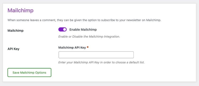 Mailchimp API Prompt