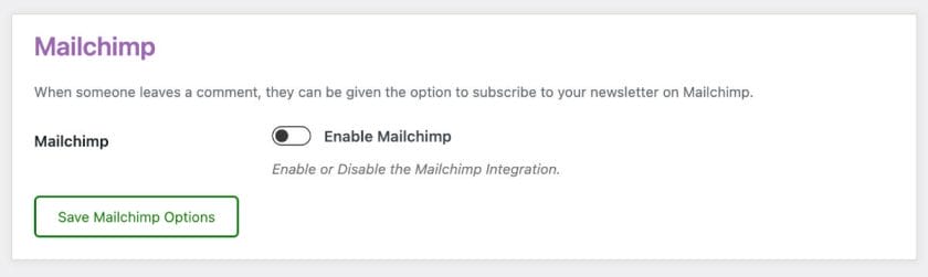 Mailchimp Toggle Switch