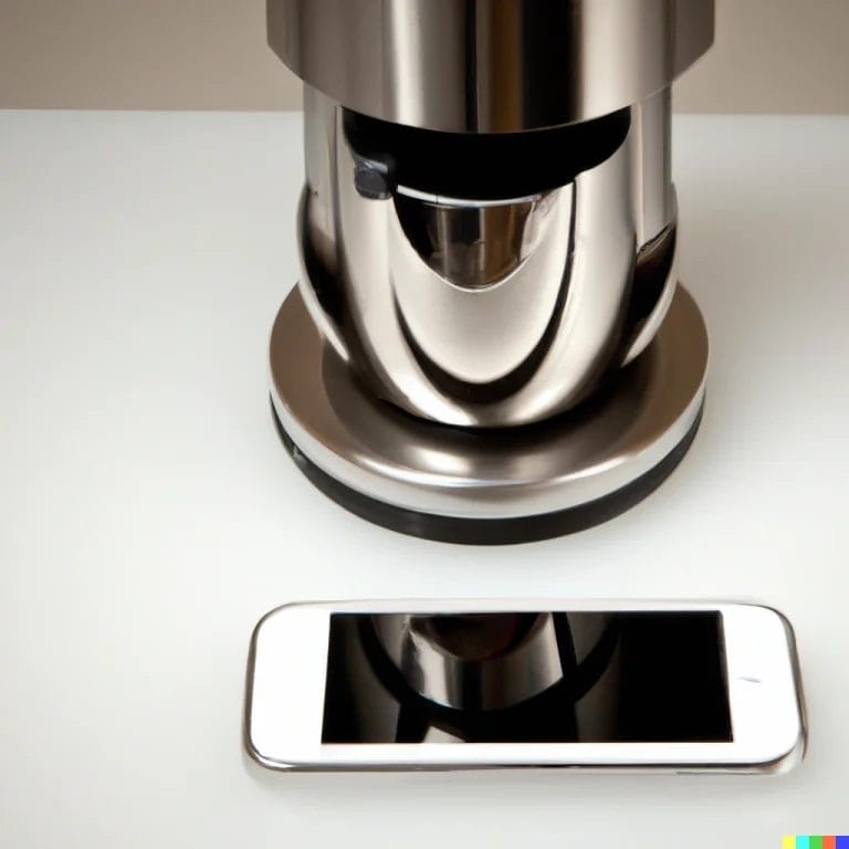 AI Generated Image of a coffee maker and mobile phone.