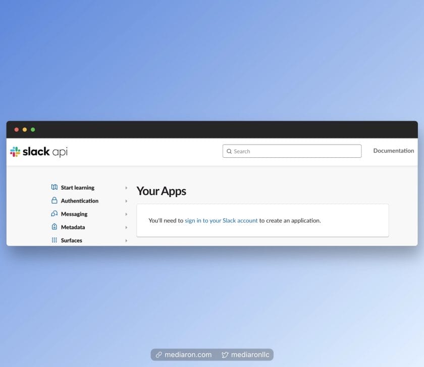 Slack App Sign-in Screen