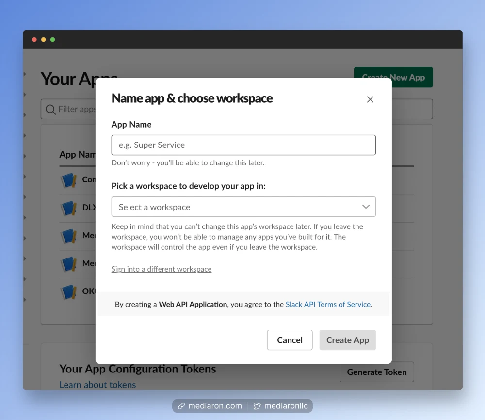 App Name and Workspace Prompt