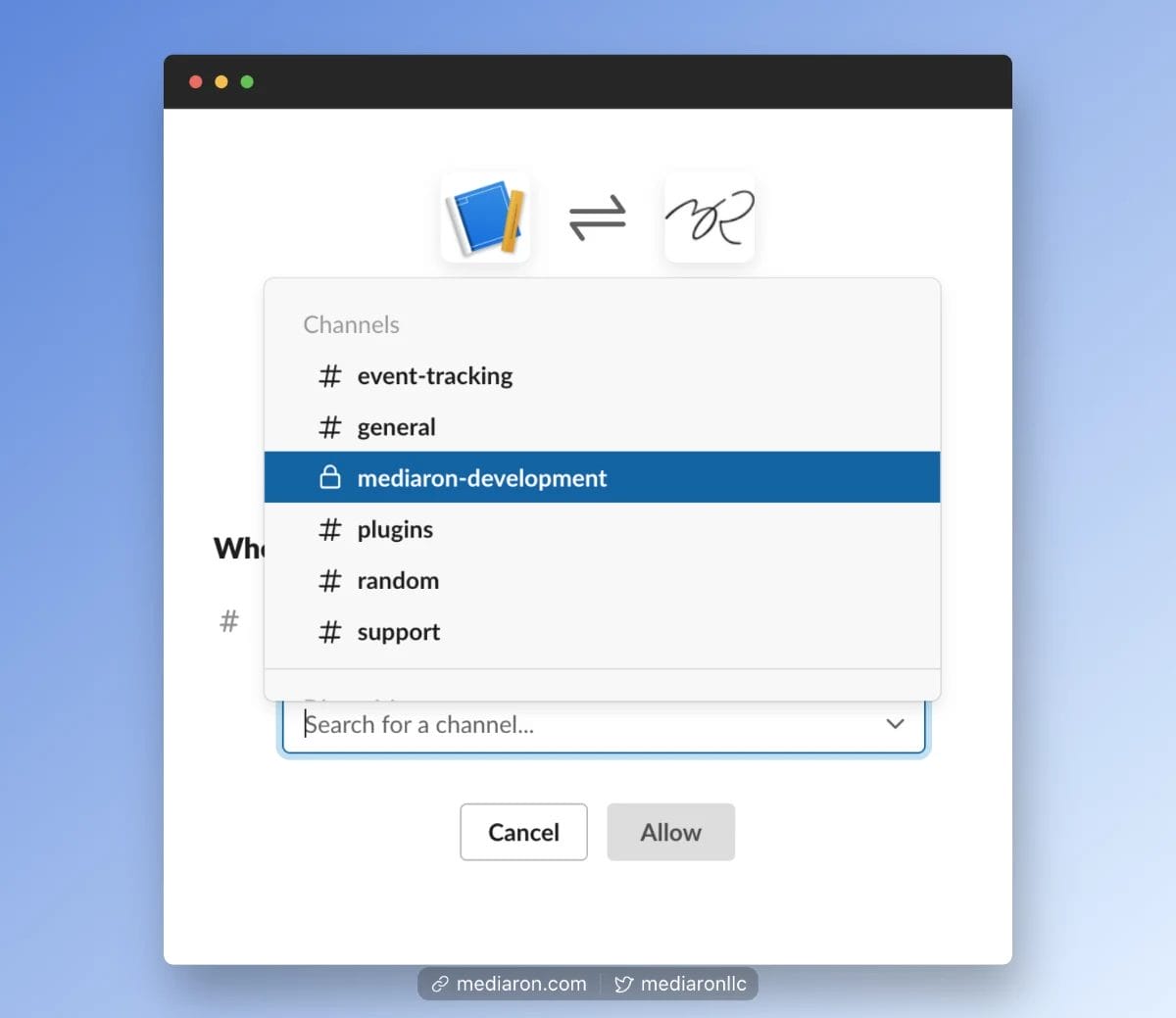Slack Workspace Channel Selection