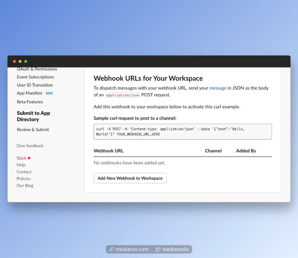 Slack Webhook Prompt